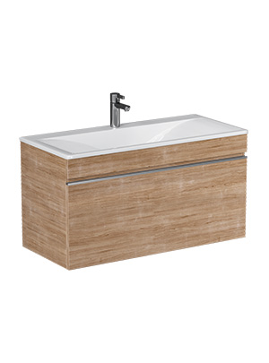 Тумба под раковину Velvex PULSUS tpPUL.100-25 100х45х52 подвесная цвет дуб сонома