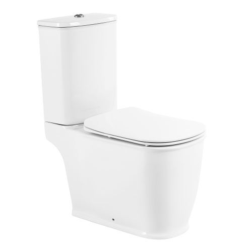 Унитаз напольный с бачком BelBagno PRADO BB10150CP/BB10150SC белый с сиденьем микролифт безободковый каскадный смыв