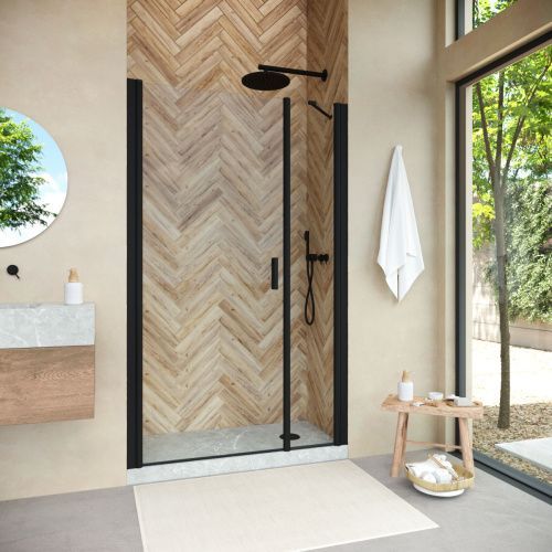 Душевая дверь Vegas-Glass EP-F-2 NOVO EP-F-2 NOVO 100 02М crystalvision L 100х190 стекло прозрачное профиль черный