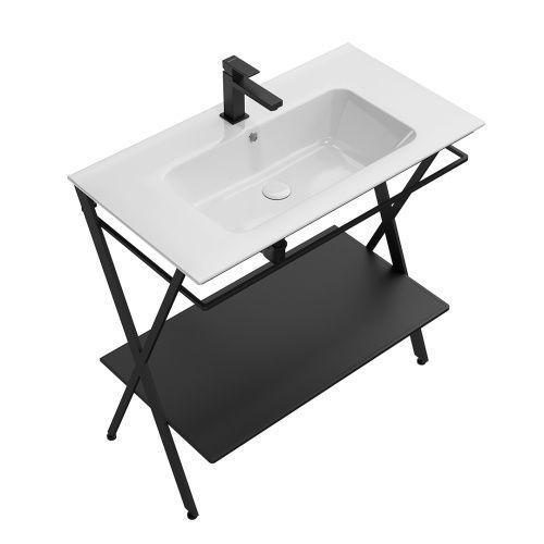 Консоль под раковину Kerama Marazzi GEOMETRICA PIA.N.85\BLK 83х46х84 напольная цвет черный