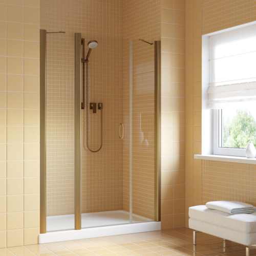 Душевая дверь Vegas-Glass EP-2F LUX EP-2F LUX 185 5 crystalvision L 185х200 стекло прозрачное профиль бронза