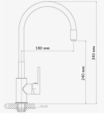 Смеситель для кухни D-Lin D155318-6 на мойку синий - фото 2