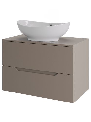 Тумба с раковиной Orange Line Li-70TuLMDF+B08-585W 70х46х76 подвесная цвет латте матовый