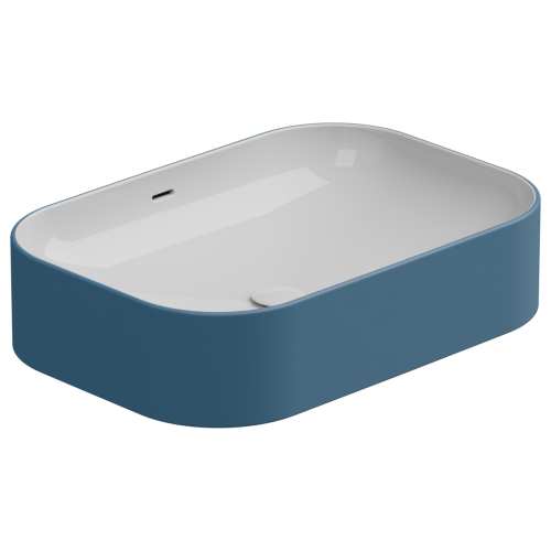 Раковина GSG Ceramic Design Easy 60см EALAVTP60BI000/027 накладная цвет белый/синий