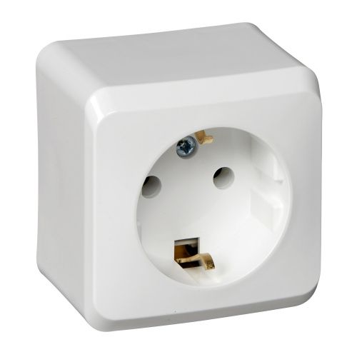 Розетка 1-ая с/з без шторок Systeme Electric Этюд PA16-003B