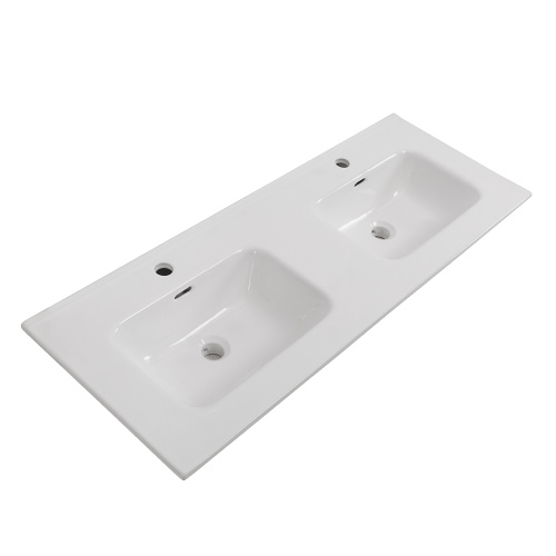 Раковина керамическая BelBagno BB1200-2-ETL 121х47 накладная цвет белый