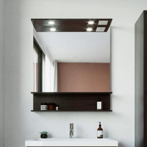 Зеркало с подсветкой Бриклаер 4627125415067 80х90 цвет венге