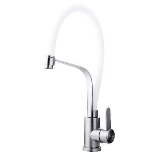 Смеситель для кухни Fashun A54012-8 на мойку сатин/белый