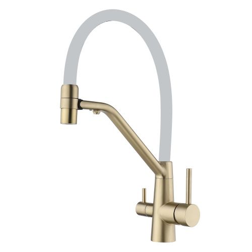 Смеситель для кухни Fmark FS1462-C02 на мойку золото матовое