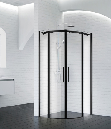 Душевой уголок BelBagno ACQUA ACQUA-R-2-90-C-NERO 90х90 стекло прозрачное 8 мм