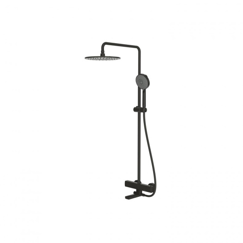 Душевая стойка Bravat Arc F699153BW-A2 настенная цвет черный/хром/белый с термостатом