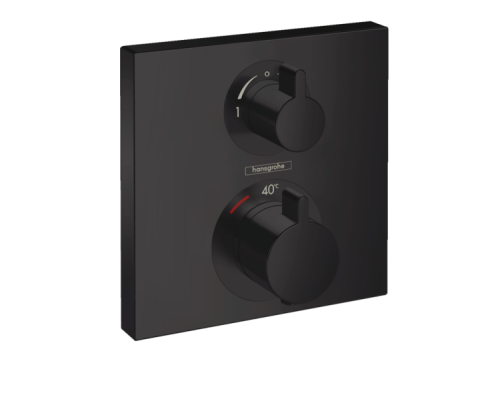 Смеситель Hansgrohe Ecostat Square 15714670 настенный встраиваемый черный матовый