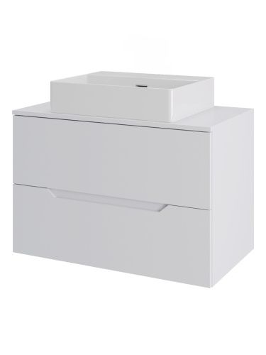 Тумба с раковиной Orange Line Li-70TuwMDF+B04-500W 70х46х69 подвесная цвет белый матовый