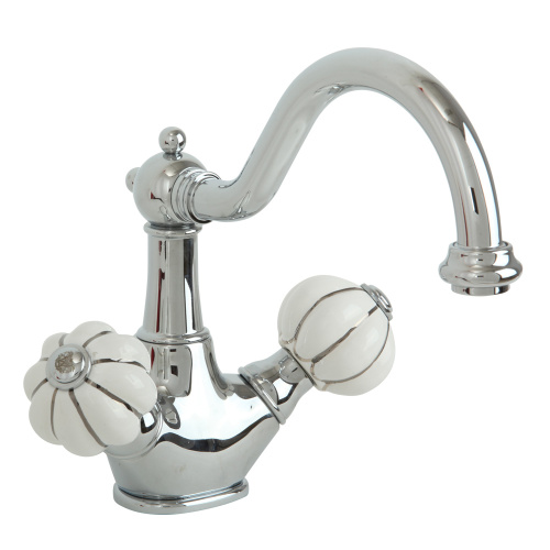 Смеситель Migliore OLIVIA 19016 на раковину белый/платина/хром