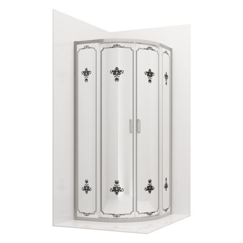 Душевой уголок Ambassador Royal 18015105 100х100 стекло прозрачное с рисунком профиль хром глянцевый без поддона