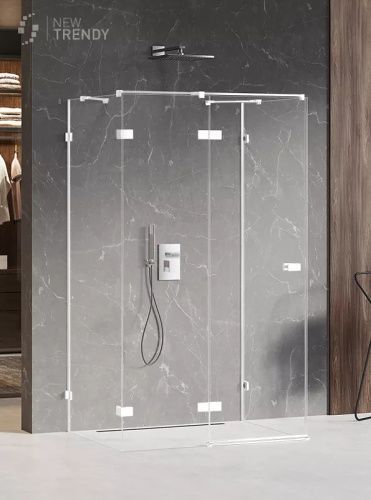 Душевой уголок New Trendy AVEXA White EXK-2860 100х90 стекло прозрачное профиль белый без поддона