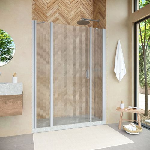 Душевая дверь Vegas-Glass EP-2F NOVO EP-2F NOVO 210 07 Moru L 210х190 стекло рифленое профиль хром