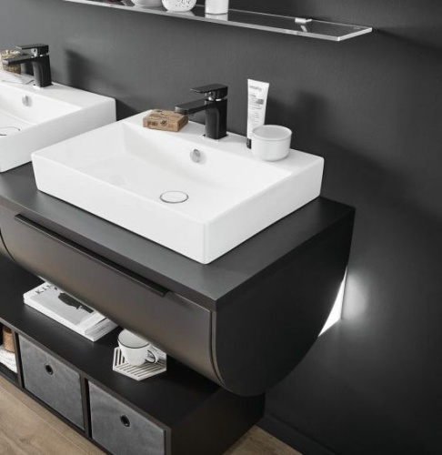 Тумба под раковину Puris Rounds SET29901B(777/177) 92х50х32 подвесная цвет серый матовый