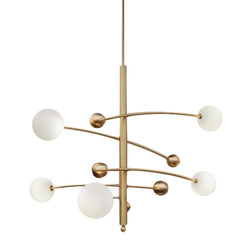 Люстра на штанге Delight Collection Globe Mobile (Глобе Мобиле) 10215P/5 brass