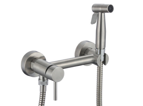 Смеситель с гигиеническим душем D-Lin H180203 настенный сатин