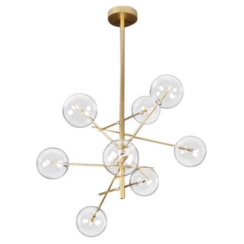 Люстра на штанге Delight Collection Globe Mobile (Глобе Мобиле) 9307P-8A gold