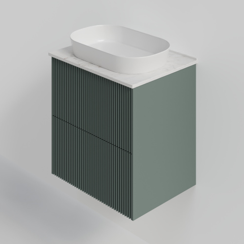 Тумба со столешницей La Fenice TERRA TWIN NFNC-01-TER-G-60-2-3-GG 62х62х47 подвесная цвет серый/зелёный