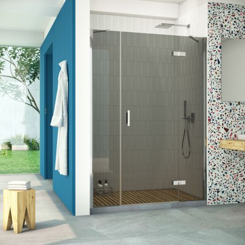 Душевая дверь Vegas-Glass AFP-F Retta AFP-F Retta 150 08 07 R 150х200 стекло тонированное профиль хром