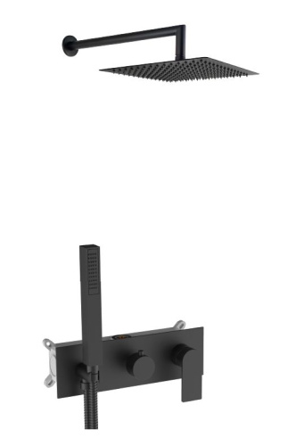 Душевая система AQG Alpha 19ALPEC23805 встраиваемая цвет черный матовый