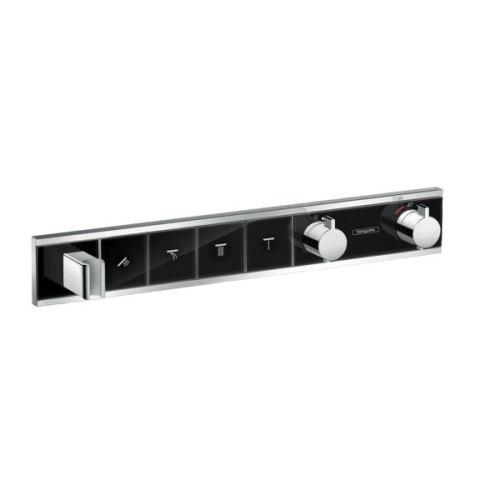 Смеситель Hansgrohe RainSelect 15357600 настенный встраиваемый хром/черный с термостатом