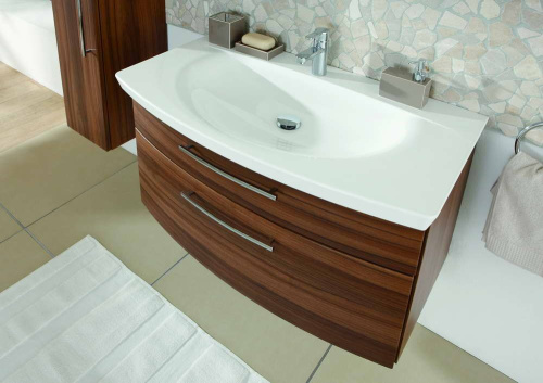 Раковина из минерального литья Puris Classic line SWM6290B1 90х50 накладная цвет белый 1 отверстие под смеситель