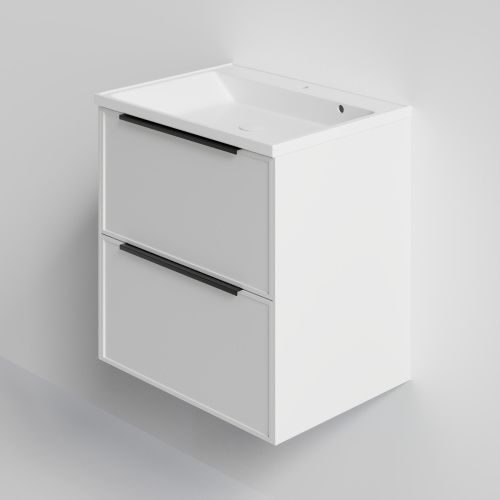 Тумба с раковиной La Fenice SIMPLA TWIN NFNC-01-SIM-B-100-2-3-100 101х63х47 подвесная цвет белый