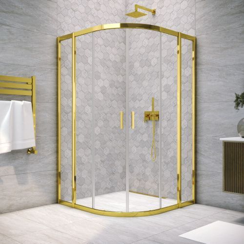 Душевой уголок Vegas-Glass ZS TUR+NOVO ZS TUR NOVO 120 09 crystalvision 120х120 стекло прозрачное профиль золото без поддона