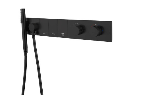 Смеситель для душа Boheme Zodiac Termo 133-SYS-B встраиваемый черный с термостатом