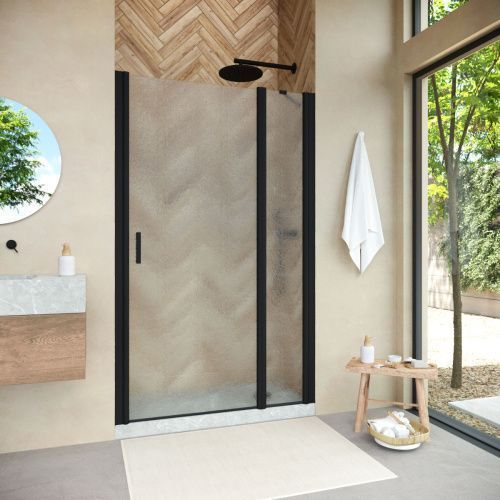 Душевая дверь Vegas-Glass EP-F-1 NOVO EP-F-1 NOVO 100 02М 02 R 100х190 стекло рифленое профиль черный