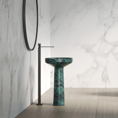 Раковина из искусственного камня Dea Design Marble DD1547 500 SG 50х50 напольная цвет зеленый/черный без отверстий под смеситель