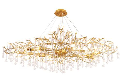 Люстра подвесная Crystal Lux Reina (Реина) REINA V2 SP12 L1500 GOLD PEARL