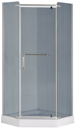 Душевой уголок Loranto  CS-816S B 100 (GRAY) 100x200 стекло тонированное профиль сатин без поддона