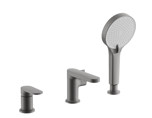 Смеситель Belz B713 B66713-3 на борт ванны оружейная сталь