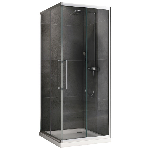 Душевой уголок Abber Schwarzer Diamant AG02100H 100х100 стекло прозрачное профиль хром глянцевый без поддона Душевой уголок Abber Schwarzer Diamant AG02100H 100х100 стекло прозрачное профиль хром глянцевый без поддона