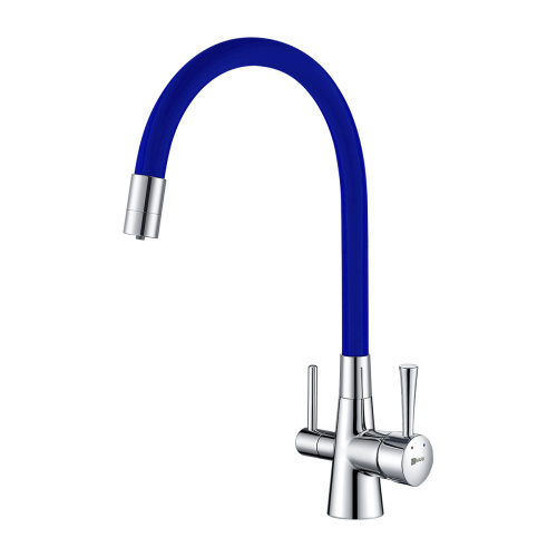 Смеситель для кухни LeMark Comfort LM3075C-Blue на мойку хром/синий без термостата
