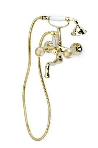 Смеситель Boheme Flora 293-FL настенный золото