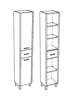Шкаф-пенал Corozo Верона SD-00000369 35х29х187 цвет белый/коричневый - фото 4