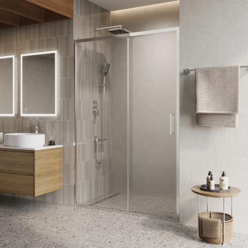 Душевая дверь BelBagno LUCE LUCE-BF-1-130-C-Cr 130х195 стекло прозрачное профиль хром