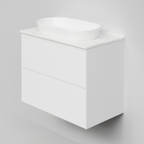 Тумба со столешницей La Fenice TERRA TWIN NFNC-01-TER-B-80-2-3-GG 81х62х47 подвесная цвет белый