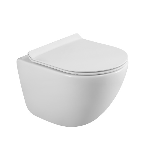 Унитаз подвесной BelBagno AMANDA BB051CHR/BB076SC белый с сиденьем микролифт безободковый каскадный смыв