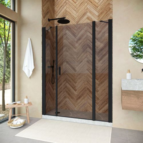 Душевая дверь Vegas-Glass EP-2F NOVO EP-2F NOVO 210 02М 05 R 210х190 стекло тонированное профиль черный