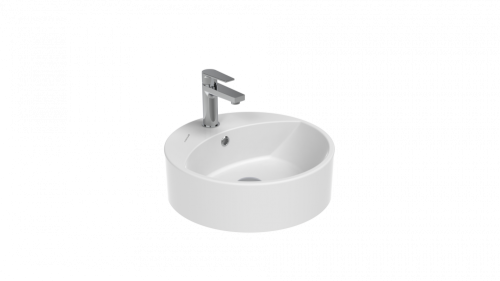 Раковина из сантехнического фарфора Creavit Minimal MN145-00CB00E-0000 45х45 накладная цвет белый