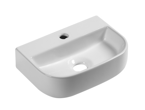 Раковина из сантехнического фарфора MILLEAU PERL MU1010A-GW 32х22 подвесная цвет белый глянцевый 1 отверстие под смеситель