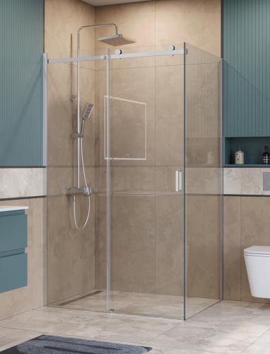 Душевой уголок BelBagno SOFT CLOSE-2 SOFT_CLOSE-2-AH-1-130/90-C-Cr 130х90 стекло прозрачное профиль хром без поддона
