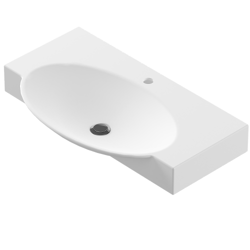 Раковина керамическая Sanita Luxe Infinity WB.FN/Infinity/76-C/WHT.G/S1 77х45 накладная цвет белый